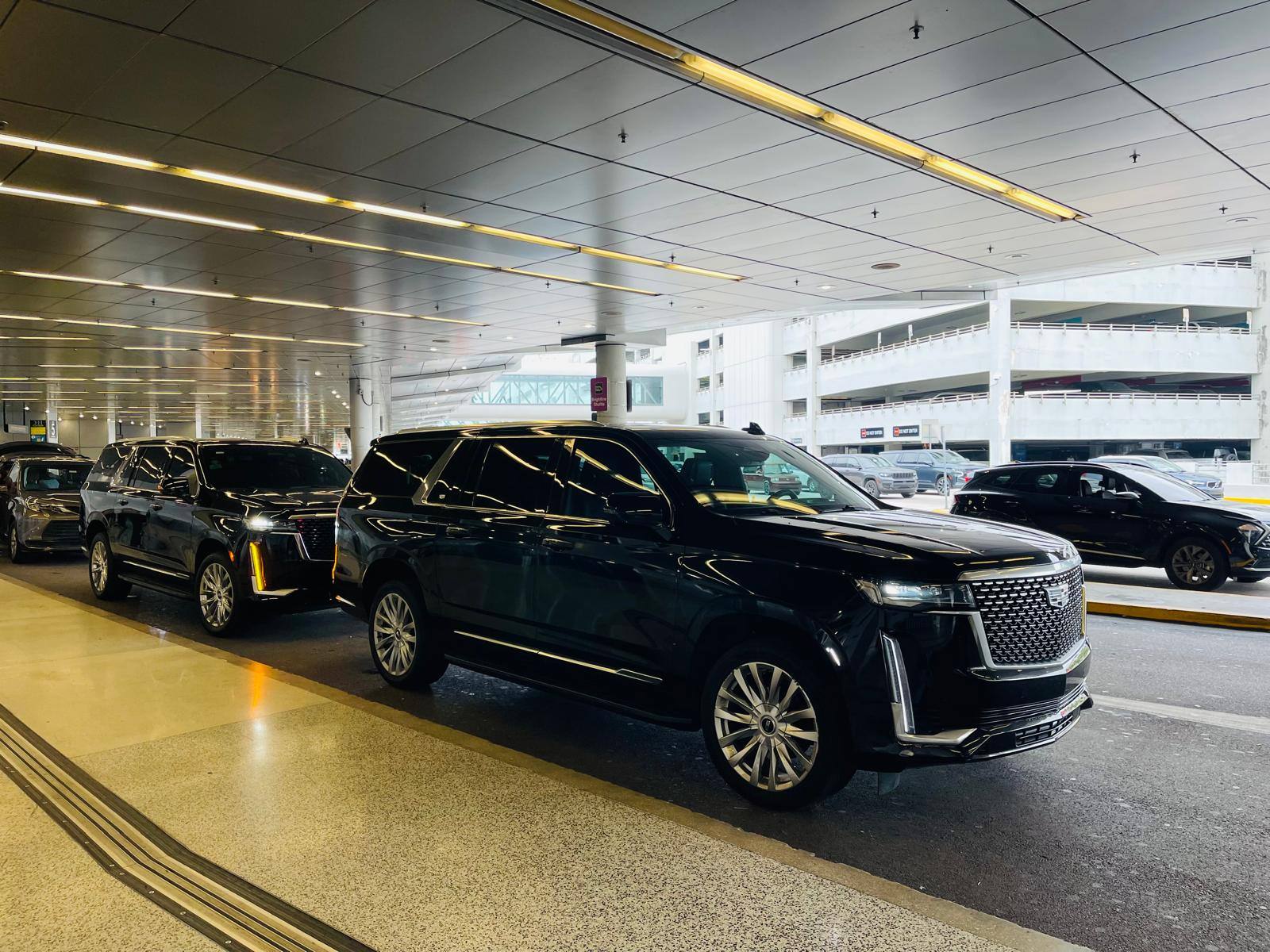 Black Escalades at Miami International Airport
